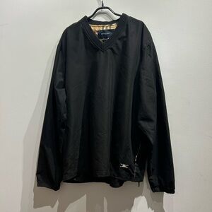 Burberry Black V-Neck Sweater with Check Lining